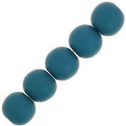 Perles en résine opaque effet mat 6 mm - Bleu canard x10|raw }}