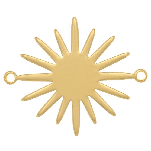 Intercalaire soleil 2 anneaux 22 mm - Plaqué Or 3 microns x1