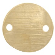 Intercalaire rond irrégulier strié 15 mm - Plaqué Or 3 microns x1