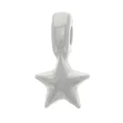 Mini breloques étoile 7x4 mm - Plaqué Argent x5