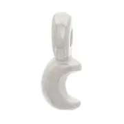 Mini breloques lune 7x3 mm - Plaqué Argent x5