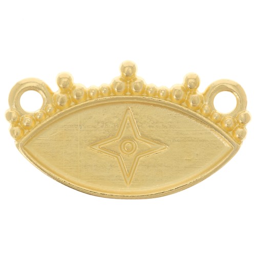 Intercalaire pour collier oeil perlé 11.5x20 mm - Doré à l'or fin x1