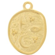 Pendentif irrégulier 19x14 mm - motifs porte bonheur - Doré à l'or fin x1|raw }}