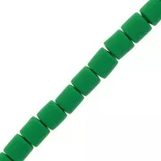 Perles tube style Heishi en pâte polymère 6x6.2 mm - Vert foncé x39cm