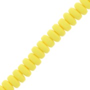 Perles Heishi rondelles  en pâte polymère 7x3 mm - Jaune x39cm