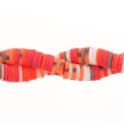 Perles Heishi rondelles  bicolore en pâte polymère 6x1mm - Multicolore x39cm|raw }}