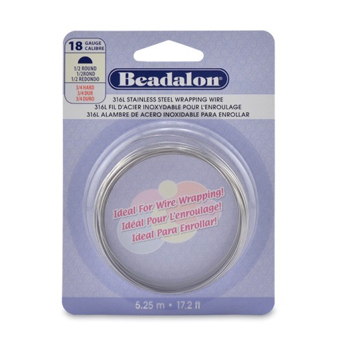 Fil demi-rond 1 mm en Acier inoxydable 316L x5m