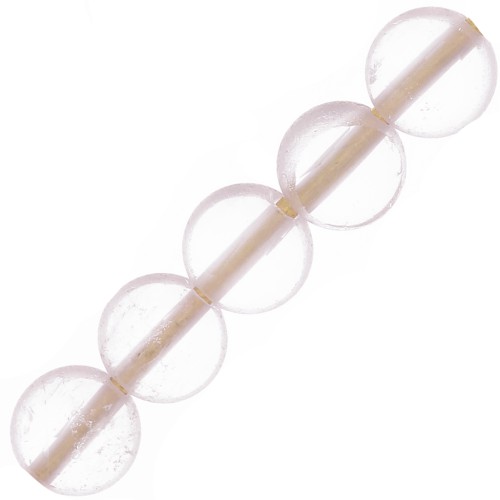 Perles plates facettées - palets 4 mm en pierre gemme - Quartz Rose x10