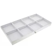 Plateau de 8 compartiments pour valise de transport bijoux - Blanc x1