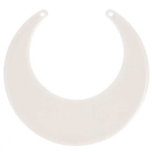 Pendentif demi-lune en acétate 46x49.5 mm - Beige x1