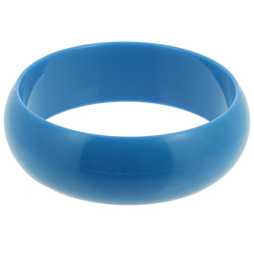 Bracelet jonc épais en résine opaque 68 mm - Bleu x1