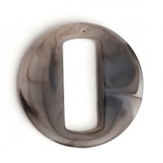 Pendentif rond évidé en résine effet mat 39 mm - Marbré marron foncé x1