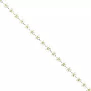 Chaîne motif fleur marguerite résine époxy 5.8 mm Doré - Blanc - Jaune x50cm