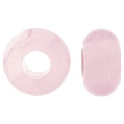 Perle ronde gros trou - donuts - 14 mm en pierre gemme - Quartz rose x1|raw }}