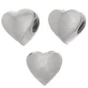 Perle stoppeur forme coeur 5.5 mm avec un trou de 1.5 mm en Argent 925 x1