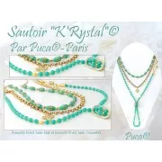 Perles en verre Baros® par Puca® 6x5 mm - Frost Blue Lagoon x10g