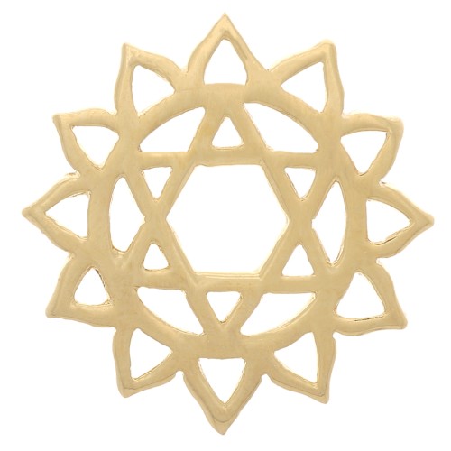 Intercalaire Chakra n°4 - Coeur - 15 mm - Doré à l'or fin x1