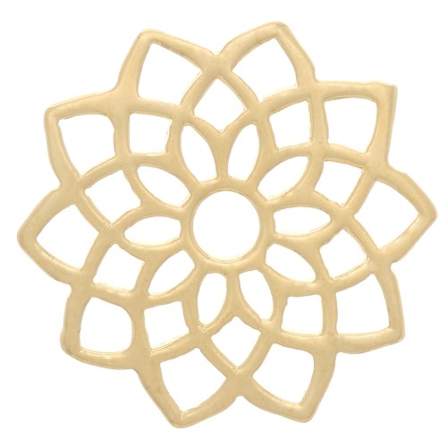 Intercalaire Chakra n°7 - Coronal - 15 mm - Doré à l'or fin x1