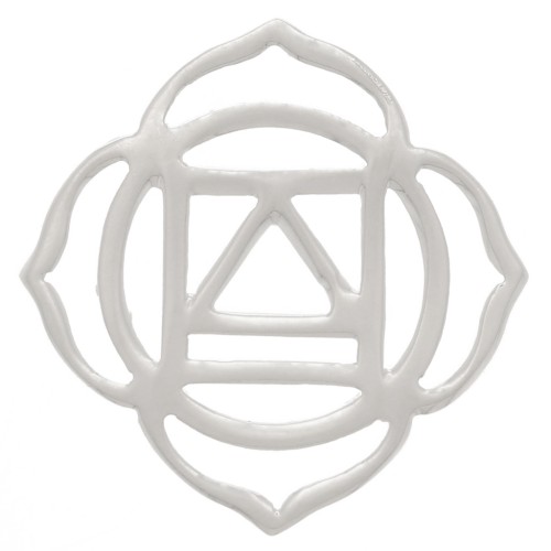 Intercalaire Chakra n°1 - Racine - 15 mm - Placage Argent fin x1