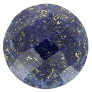 Cabochon rond facetté 10 mm en pierre gemme - Lapis lazuli x1