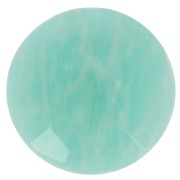 Cabochon rond facetté 12 mm en pierre gemme - Amazonite x1