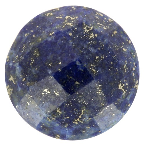 Cabochon rond facetté 12 mm en pierre gemme - Lapis lazuli x1