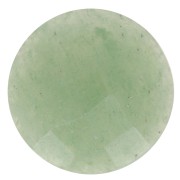 Cabochon rond facetté 12 mm en pierre gemme - Aventurine x1|raw }}
