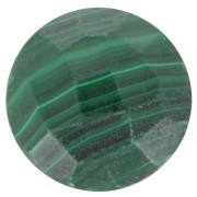 Cabochon rond facetté 12 mm en pierre gemme - Malachite x1