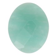 Cabochon ovale facetté 10x8 mm en pierre gemme - Amazonite x1|raw }}