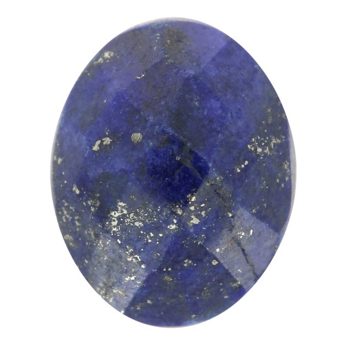 Cabochon ovale facetté 10x8 mm en pierre gemme - Lapis lazuli x1
