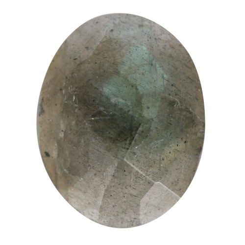 Cabochon ovale facetté 10x8 mm en pierre gemme - Labradorite x1