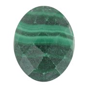Cabochon ovale facetté 10x8 mm en pierre gemme - Malachite x1|raw }}
