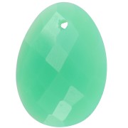 Pendentif facetté ovale 20x15 mm en pierre gemme - Chrysoprase x1|raw }}