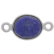 Intercalaire ovale en pierre gemme 13x8 mm - Argent 925 - Lapis lazuli x1|raw }}