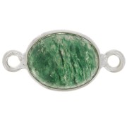 Intercalaire ovale en pierre gemme 13x8 mm - Argent 925 - Aventurine x1
