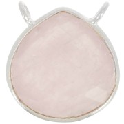 Intercalaire goutte facetté pour collier 17x16 mm - Argent 925 - Quartz rose x1