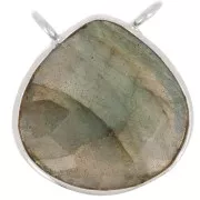 Intercalaire goutte facetté pour collier 17x16 mm - Argent 925 - Labradorite x1
