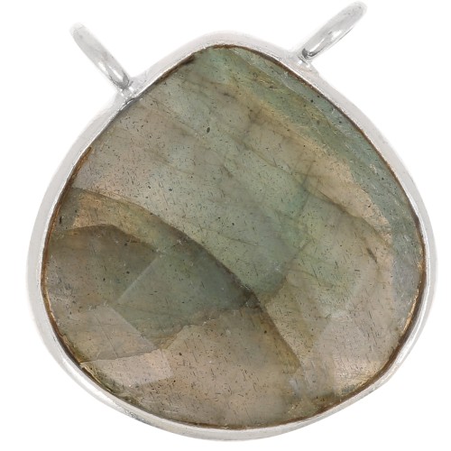 Intercalaire goutte facetté pour collier 17x16 mm - Argent 925 - Labradorite x1
