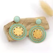 Cabochon rond en résine opaque effet mat 12 mm - Jaune soleil x1