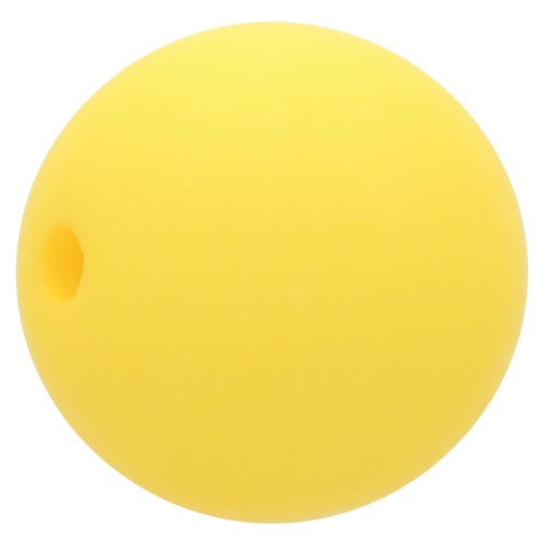 Perle en résine opaque effet mat 14 mm - Jaune soleil x1