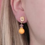 Perle en résine opaque effet mat 10 mm - Orange clair x1