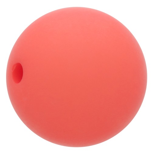 Perle en résine opaque effet mat 12 mm - Rouge corail x1
