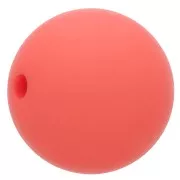 Perle en résine opaque effet mat 14 mm - Rouge corail x1