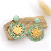 Cabochon rond en résine opaque effet mat 12 mm - Vert d'eau x1