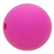 Perle en résine opaque effet mat 10 mm - Fuchsia x1