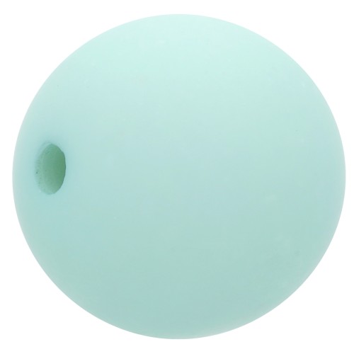 Perle en résine opaque effet mat 12 mm - Vert d'eau x1