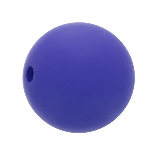 Perle en résine opaque effet mat 8 mm - Bleu royal x1