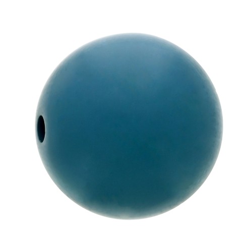 Perle en résine opaque effet mat 8 mm - Bleu canard x1