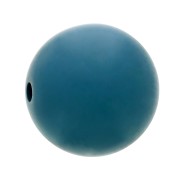 Perle en résine opaque effet mat 10 mm - Bleu canard x1