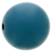 Perle en résine opaque effet mat 12 mm - Bleu canard x1
